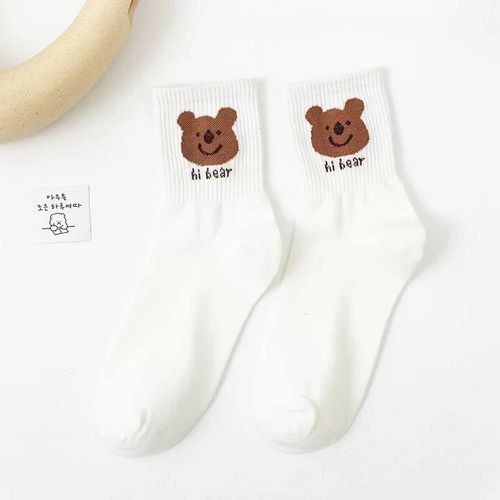 Chaussettes avec imprimé ours - SHEIN - Modalova