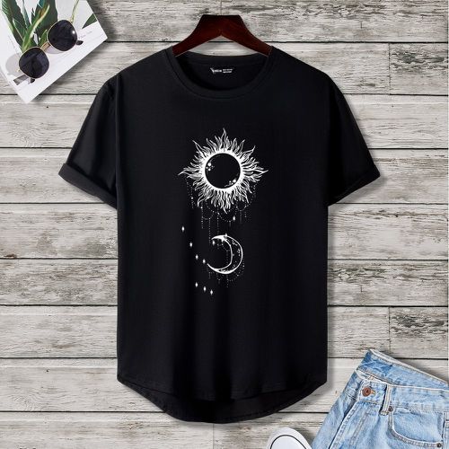 T-shirt lune et à imprimé soleil - SHEIN - Modalova