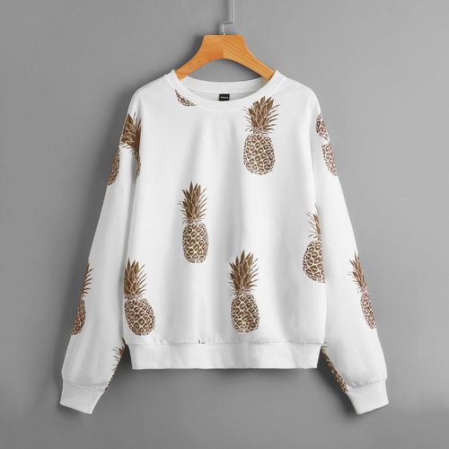 Sweat-shirt à imprimé ananas - SHEIN - Modalova