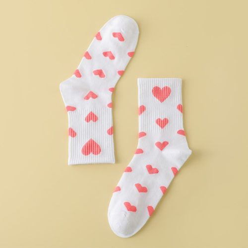 Chaussettes à imprimé cœur - SHEIN - Modalova