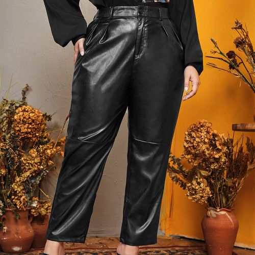 Pantalon plissé taille haute en cuir PU - SHEIN - Modalova