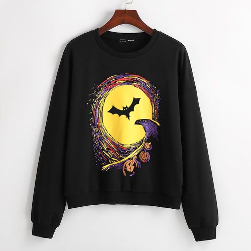 Sweat-shirt halloween chauve souris & à imprimé citrouille - SHEIN - Modalova