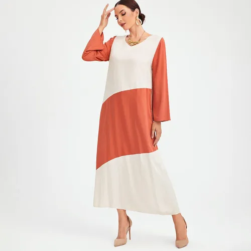 Robe longue bicolore - SHEIN - Modalova