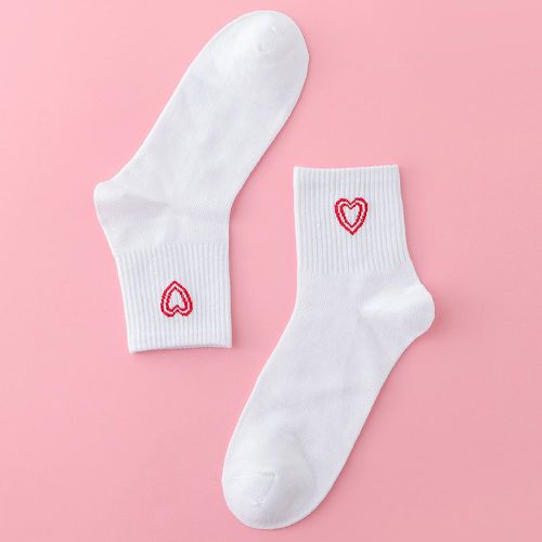 Chaussettes avec imprimé cœur - SHEIN - Modalova