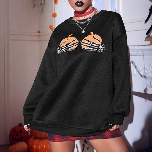 Sweat-shirt oversize à imprimé Halloween - SHEIN - Modalova