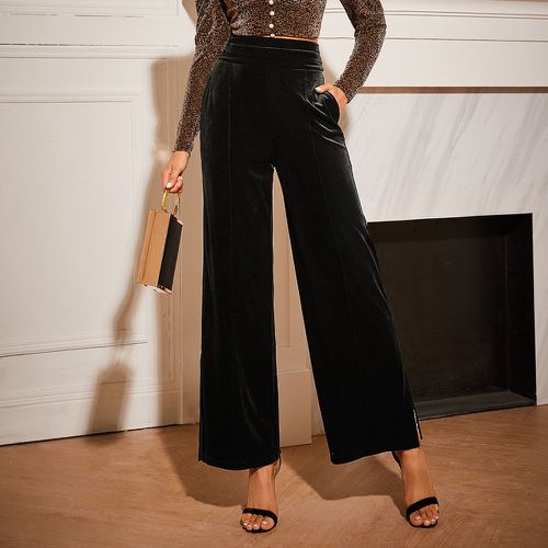 Pantalon ample taille haute couture en velours - SHEIN - Modalova
