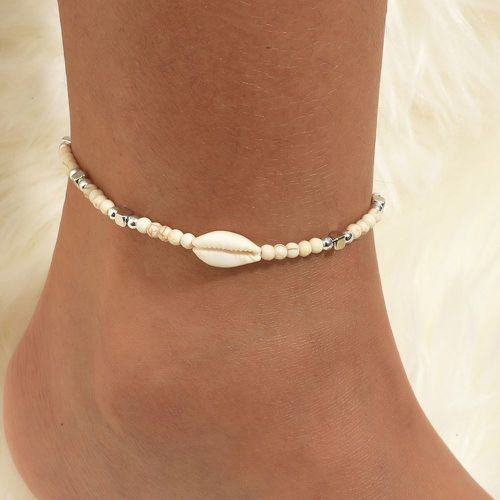 Bracelet de cheville perlé à détail coquille - SHEIN - Modalova
