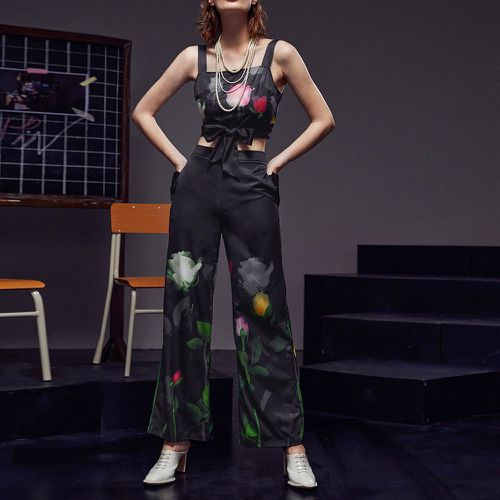 Pantalon à imprimé floral avec poches - SHEIN - Modalova