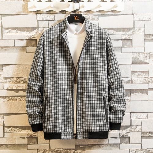 Manteau à carreaux en tweed (sans t-shirt) & Chemise - SHEIN - Modalova
