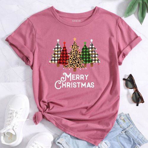 T-shirt Noël lettre - SHEIN - Modalova