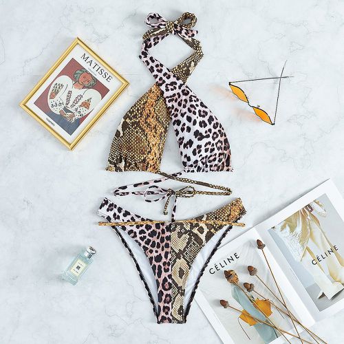 Bikini à imprimé léopard et python - SHEIN - Modalova