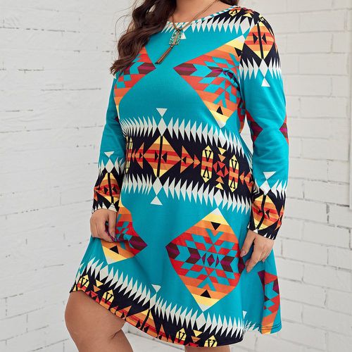 Robe t-shirt à imprimé géométrique - SHEIN - Modalova