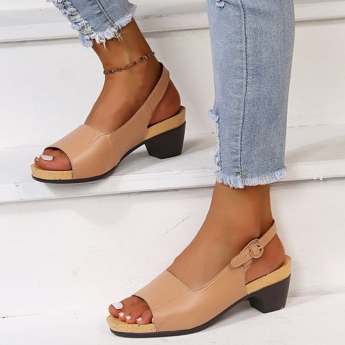 Sandales à talons épais minimaliste à bride arrière - SHEIN - Modalova