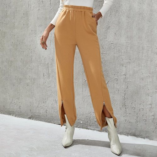 Pantalon de survêtement taille haute avec zip - SHEIN - Modalova