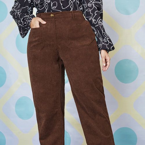 Pantalon avec poche en velours côtelé - SHEIN - Modalova
