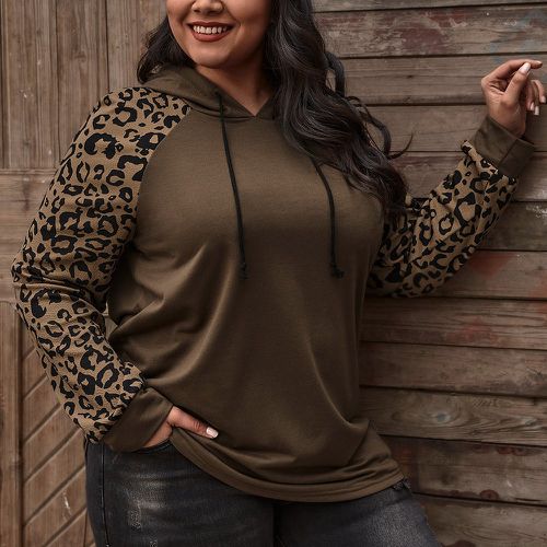 Sweat-shirt à capuche avec imprimé léopard - SHEIN - Modalova