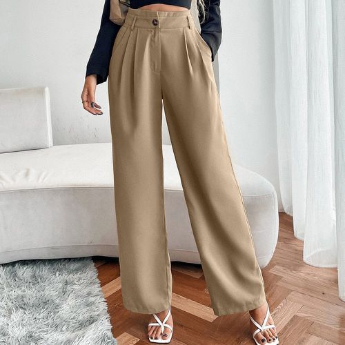 Pantalon à poche à plis - SHEIN - Modalova