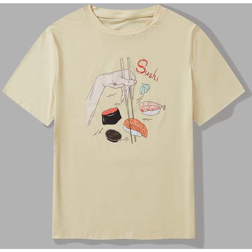 T-shirt lettre sushi & main - SHEIN - Modalova