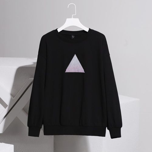Sweat-shirt triangulaire à imprimé - SHEIN - Modalova