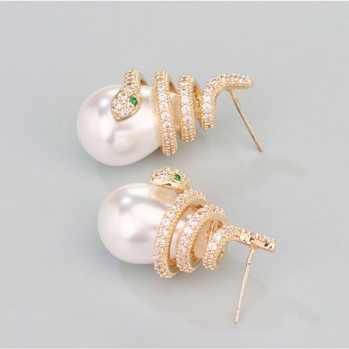 Boucles d'oreilles à zircon perle - SHEIN - Modalova