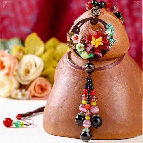 Collier avec perle et fleur - SHEIN - Modalova