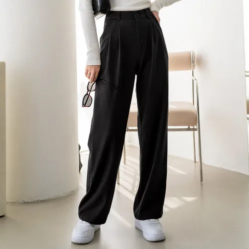 Pantalon tailleur zippé unicolore - SHEIN - Modalova