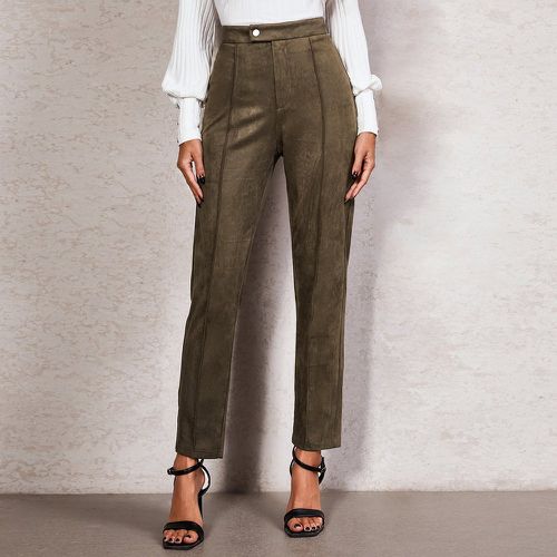 Pantalon taille haute couture en suédine - SHEIN - Modalova