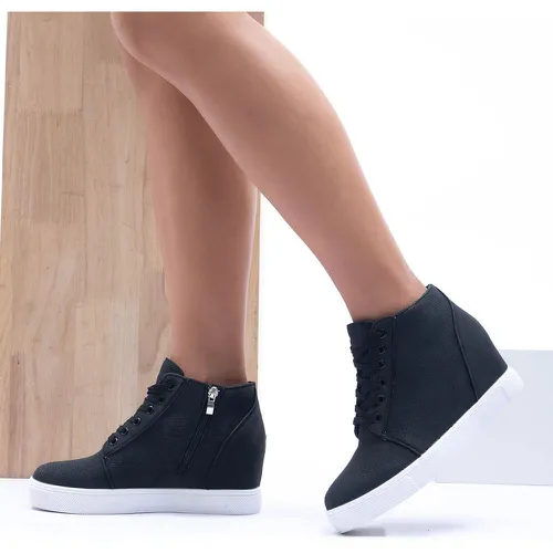 Chaussures skateboard bicolore zippé compensé - SHEIN - Modalova