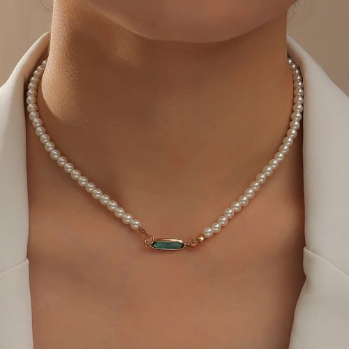 Collier à détail géométrique avec fausses perles - SHEIN - Modalova