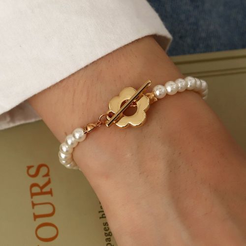 Bracelet à fleur avec fausses perles - SHEIN - Modalova