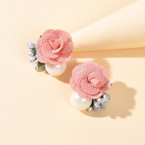 Boucles d'oreilles à fausse perle à fleur - SHEIN - Modalova