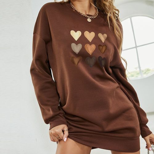 Robe sweat-shirt à imprimé cœur - SHEIN - Modalova