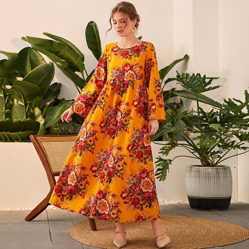 Robe à imprimé floral taille haute - SHEIN - Modalova