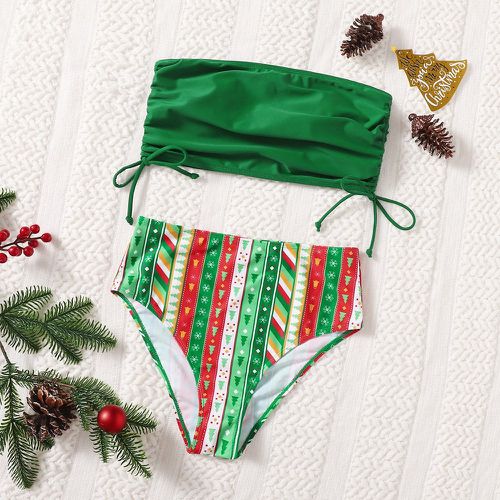 Bikini à imprimé Noël à cordon - SHEIN - Modalova