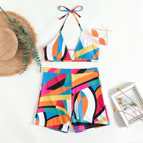 Bikini ras-du-cou à blocs de couleurs - SHEIN - Modalova
