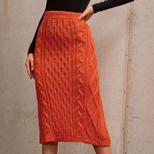 Jupe taille haute en tricot torsadée - SHEIN - Modalova