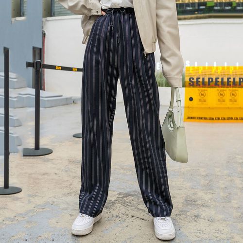 Pantalon à rayures à poches à cordon - SHEIN - Modalova