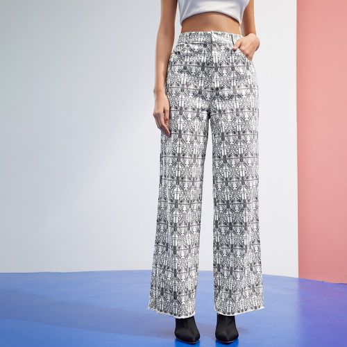 Pantalon à imprimé taille haute - SHEIN - Modalova