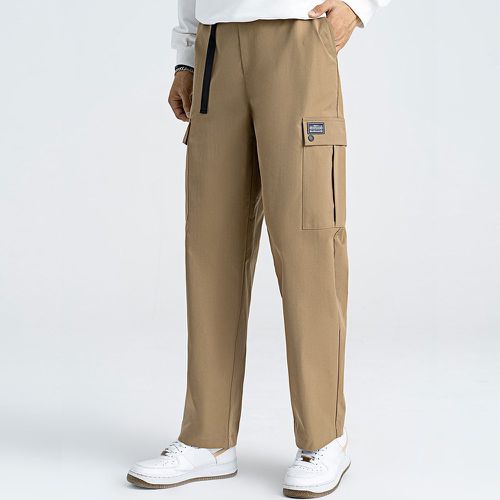 Pantalon à applique lettre avec poche à boucle taille - SHEIN - Modalova