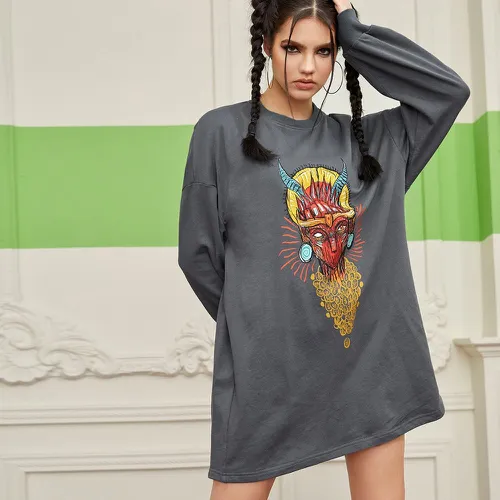 Robe sweat-shirt à imprimé graphique - SHEIN - Modalova