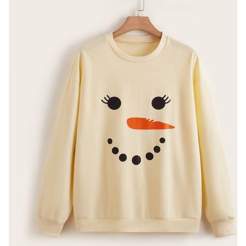 Pièce Sweat-shirt à imprimé bon de neige Noël - SHEIN - Modalova