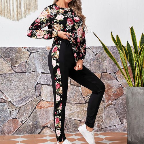 T-shirt à imprimé floral & Legging - SHEIN - Modalova