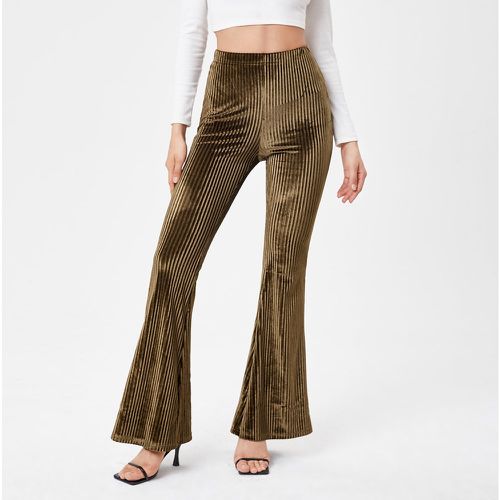 Pantalon taille haute évasé en velours - SHEIN - Modalova