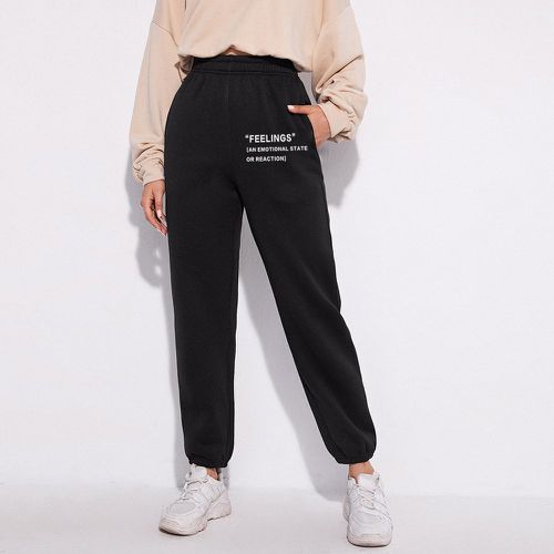 Pantalon de survêtement à motif slogan taille élastique - SHEIN - Modalova