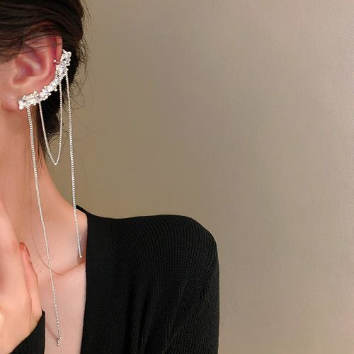 Boucles d'oreilles chaîne à franges & avec strass - SHEIN - Modalova