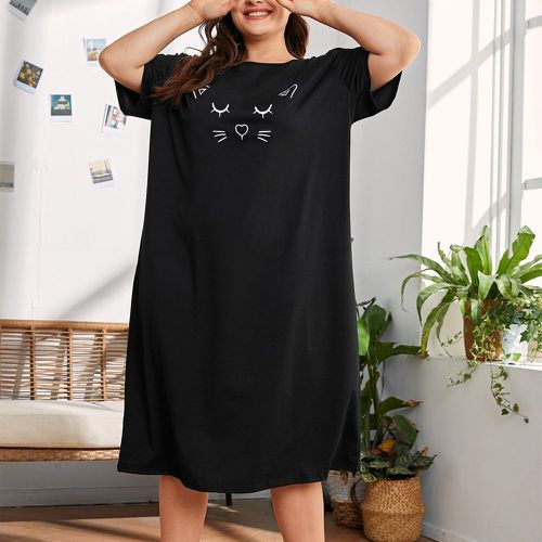 Robe de pyjama à imprimé chat - SHEIN - Modalova