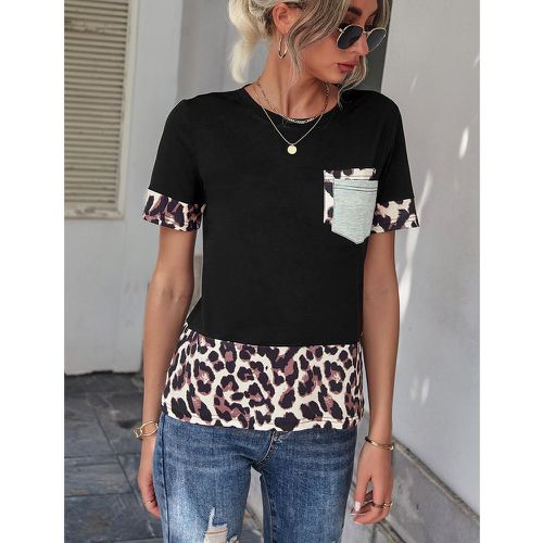 T-shirt léopard avec poche - SHEIN - Modalova