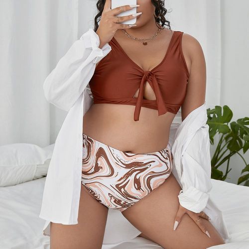 Bikini à motif fluide à nœud - SHEIN - Modalova