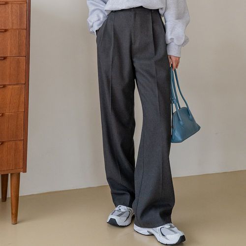 Pantalon taille haute à poche à plis - SHEIN - Modalova