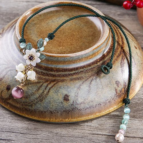 Collier pierre à pendentif fleur - SHEIN - Modalova